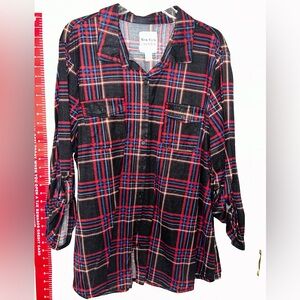New York Laundry button down plaid tunic 3x